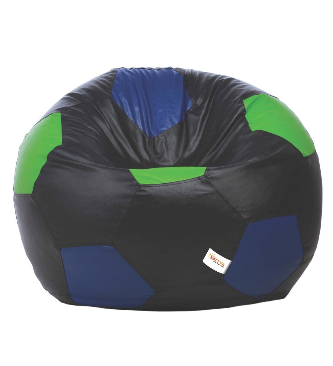 Buy FootBall XXXL Bean Bag with Beans in Multi Colour by Sattva Online
