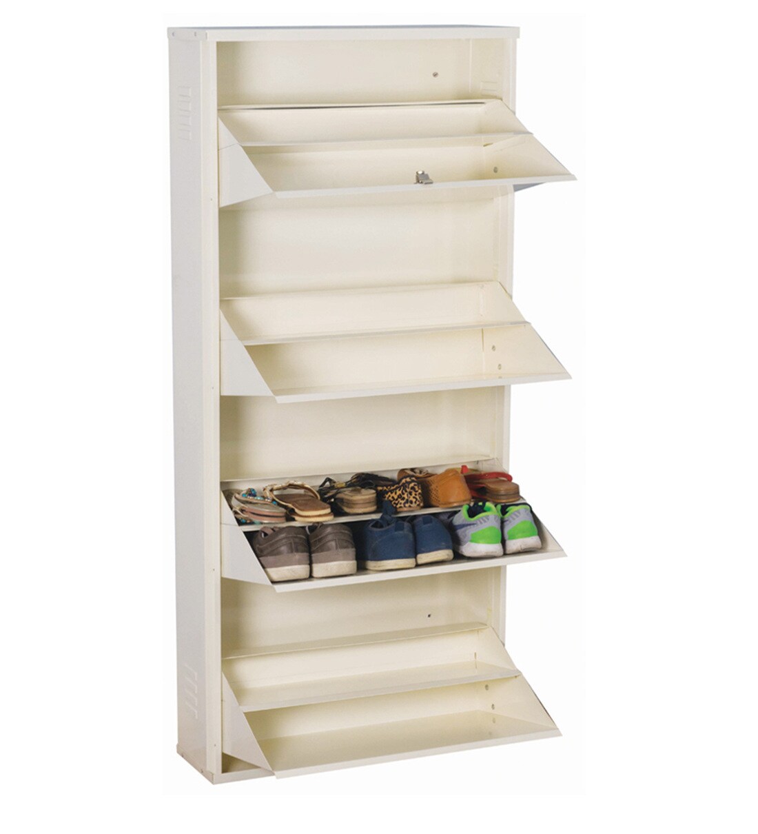 Buy 4 Door Shoe Rack in Ivory Colour Colour by Delite Kom Online Tilt