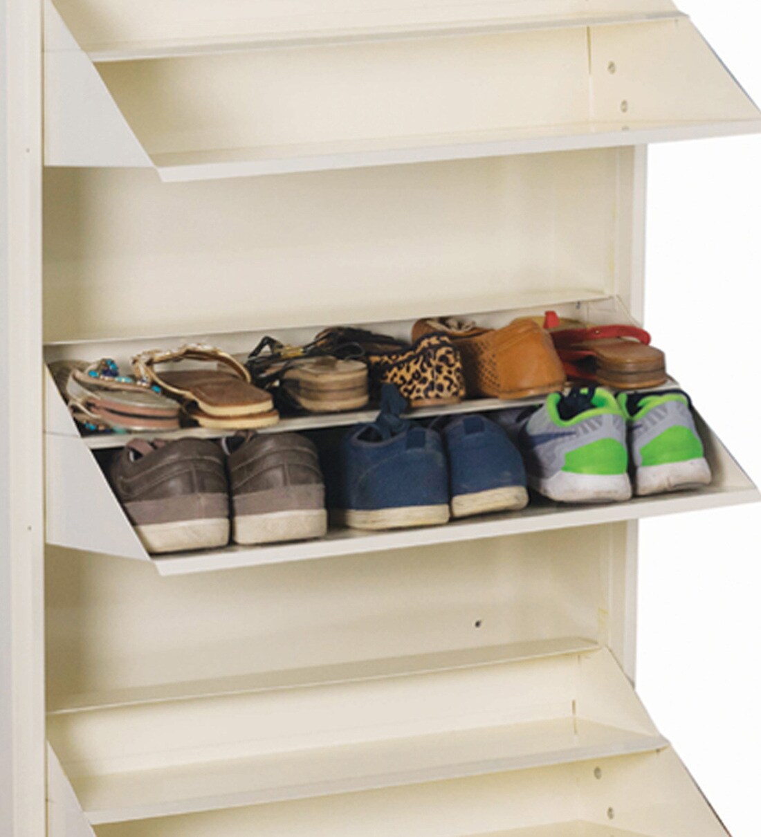 Buy 4 Door Shoe Rack in Ivory Colour Colour by Delite Kom Online Tilt