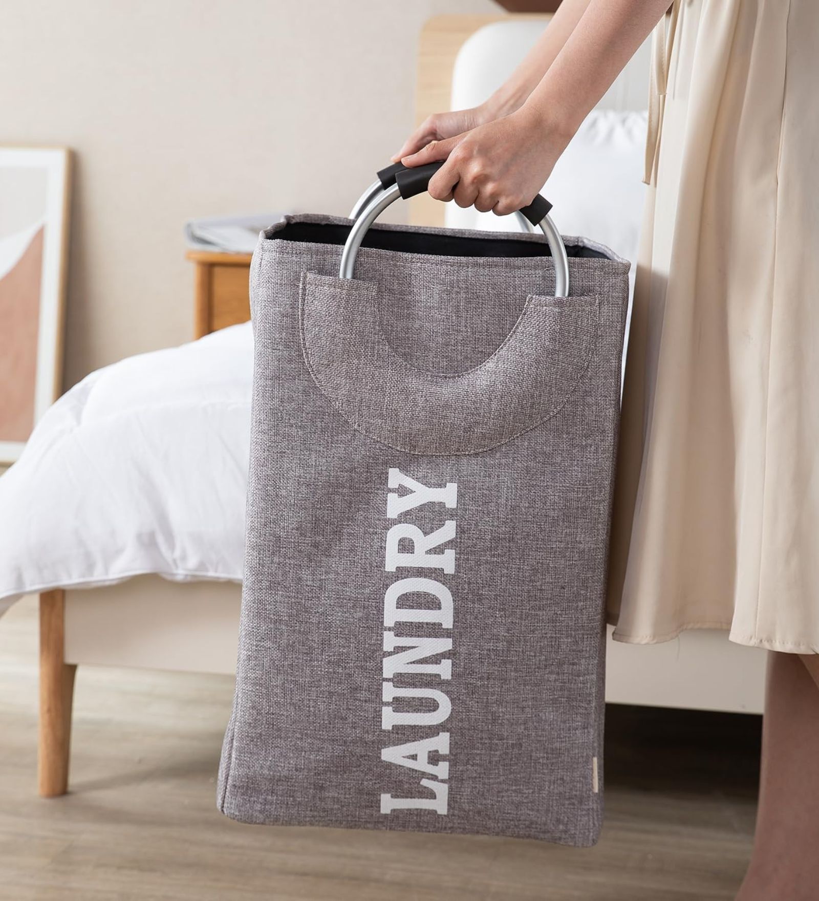 Grey Folding Laundry Bag 40 LTR