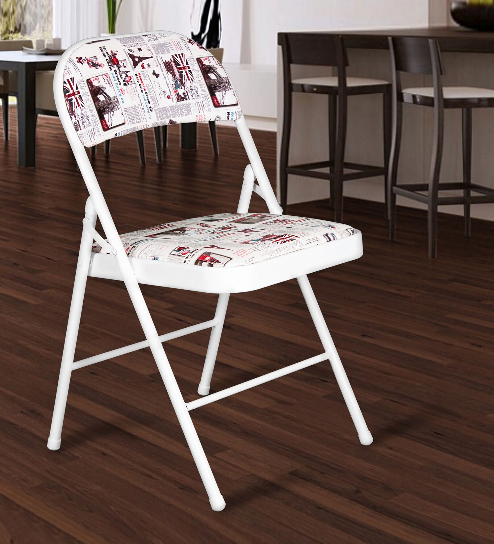 Catania Metal Folding Chair in White Colour