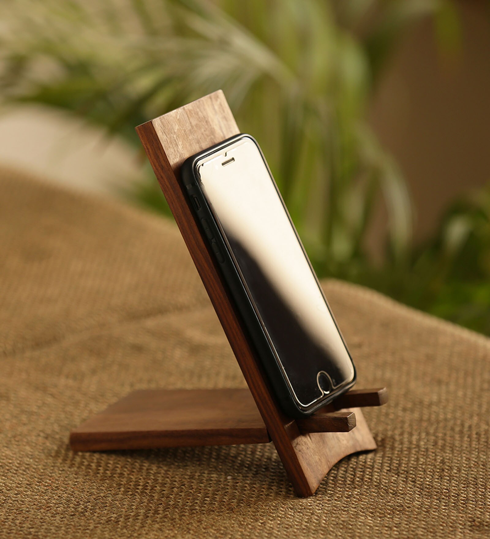 Folding Stand Brown Sheesham Wood Mobile Stand