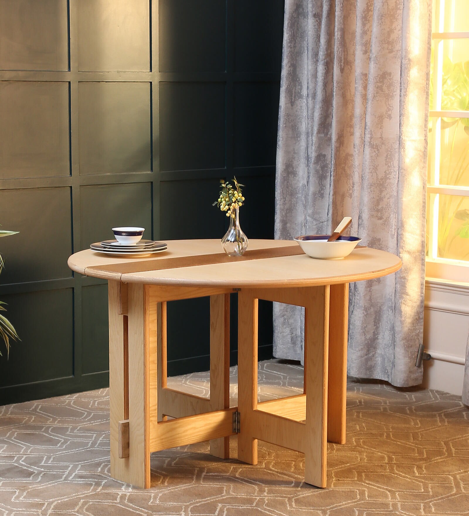 Buy Foldy 4 Seater Folding Dining Table In Natural Finish at 100 OFF by Birdy Pepperfry