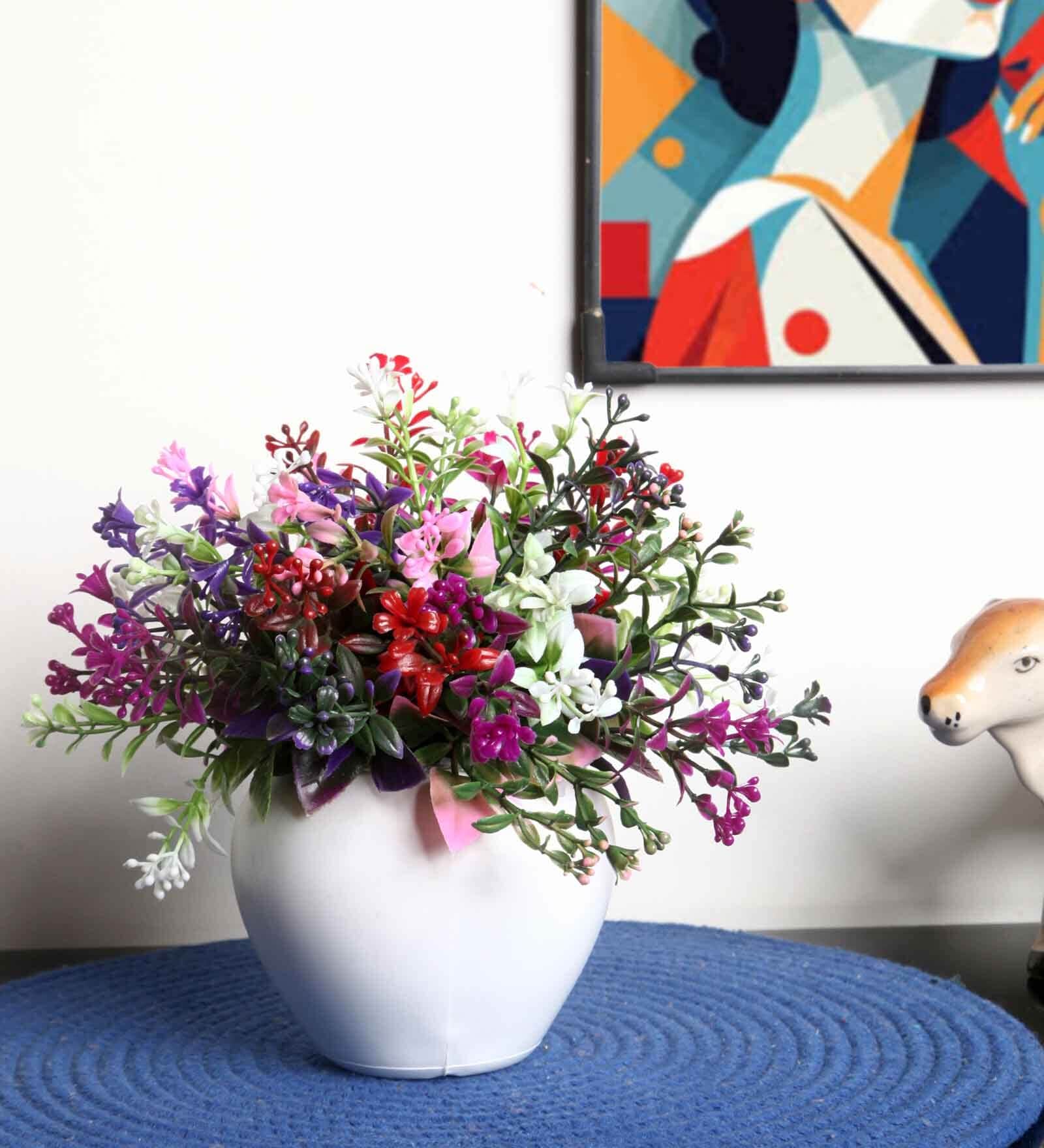 Multicolor Artificial Plant With Pot