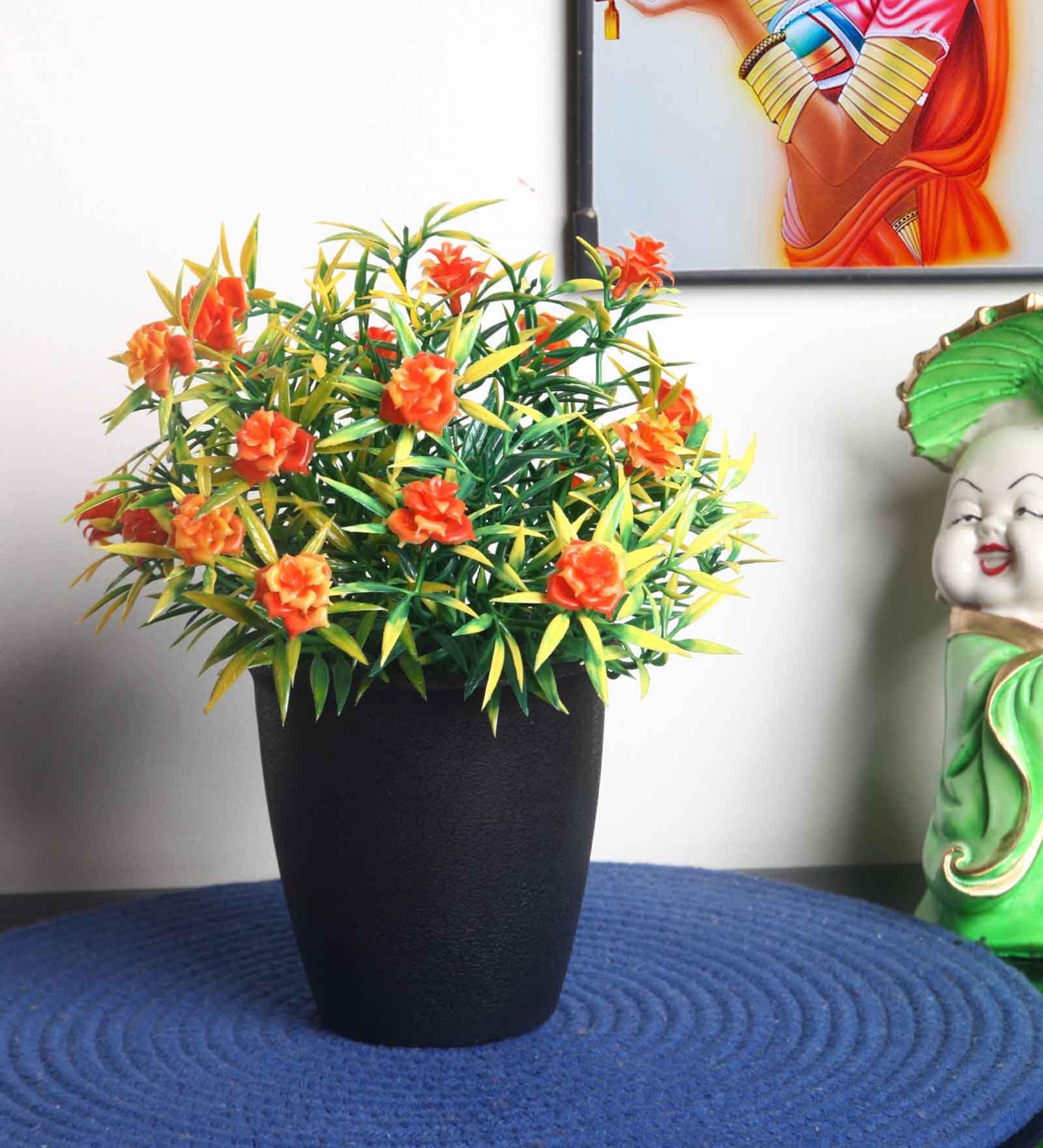 Orange Artificial Plant With Pot