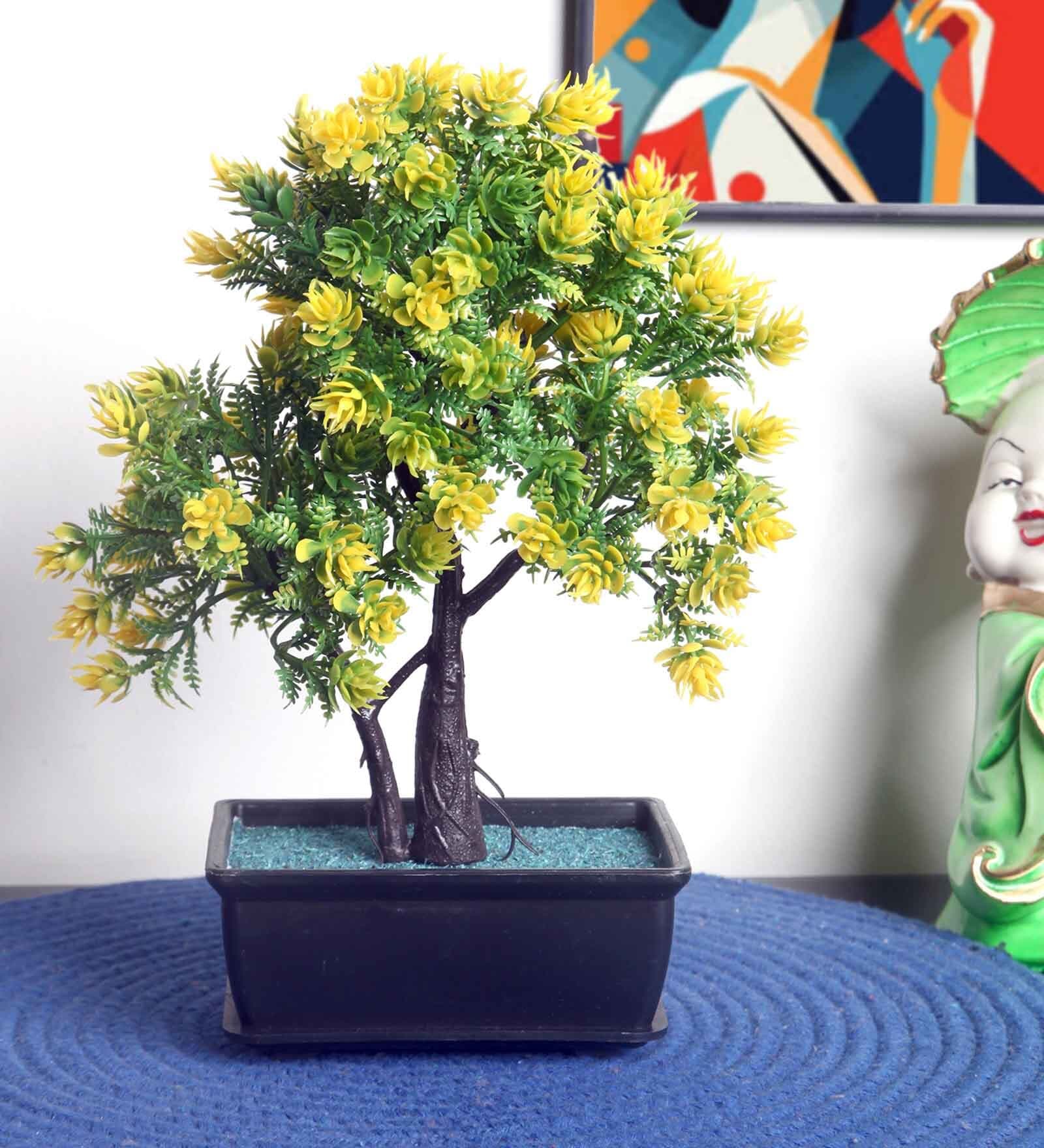 Yellow Artificial Bonsai Tree With Pot