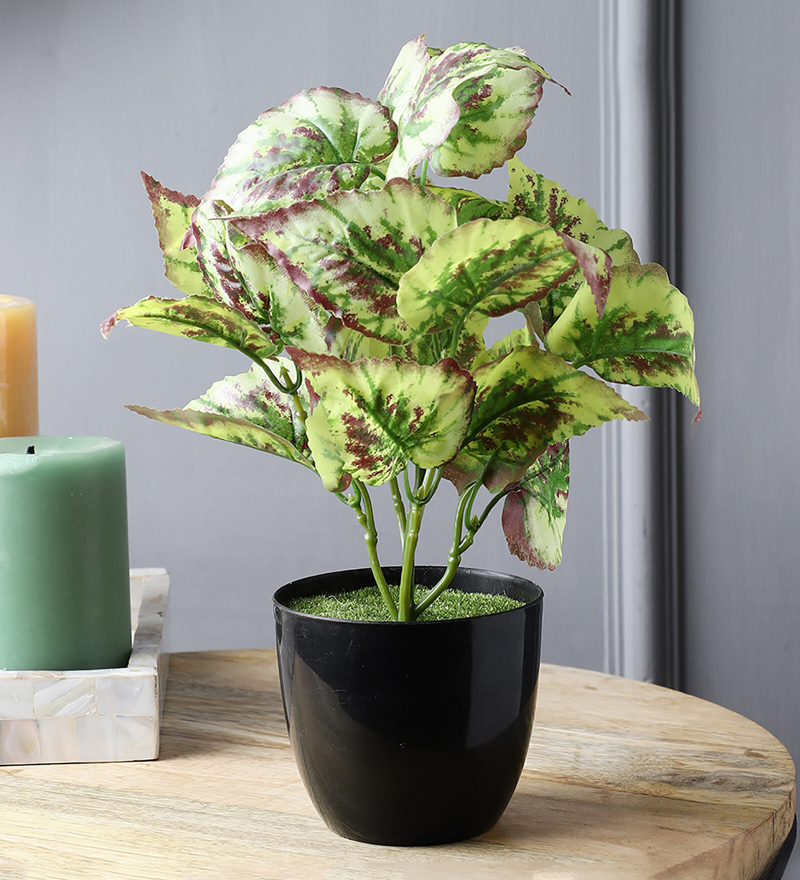 Plastic White Coleus Artificial Plants