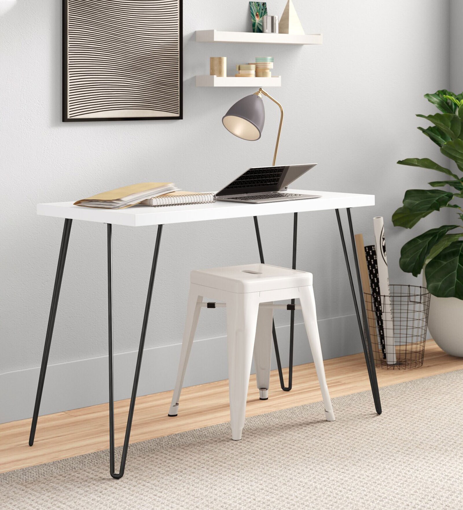 Folkston Office Executive Desk In White Colour