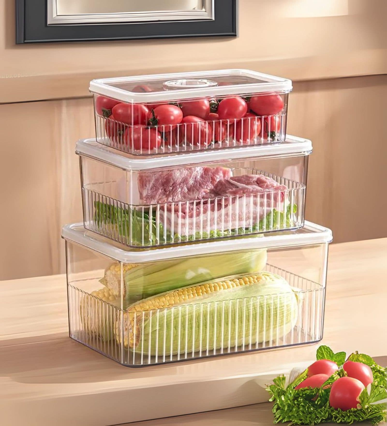 Food Storage Box | 900 ML, 1800 ML, 3400 ML | 3pcs Set