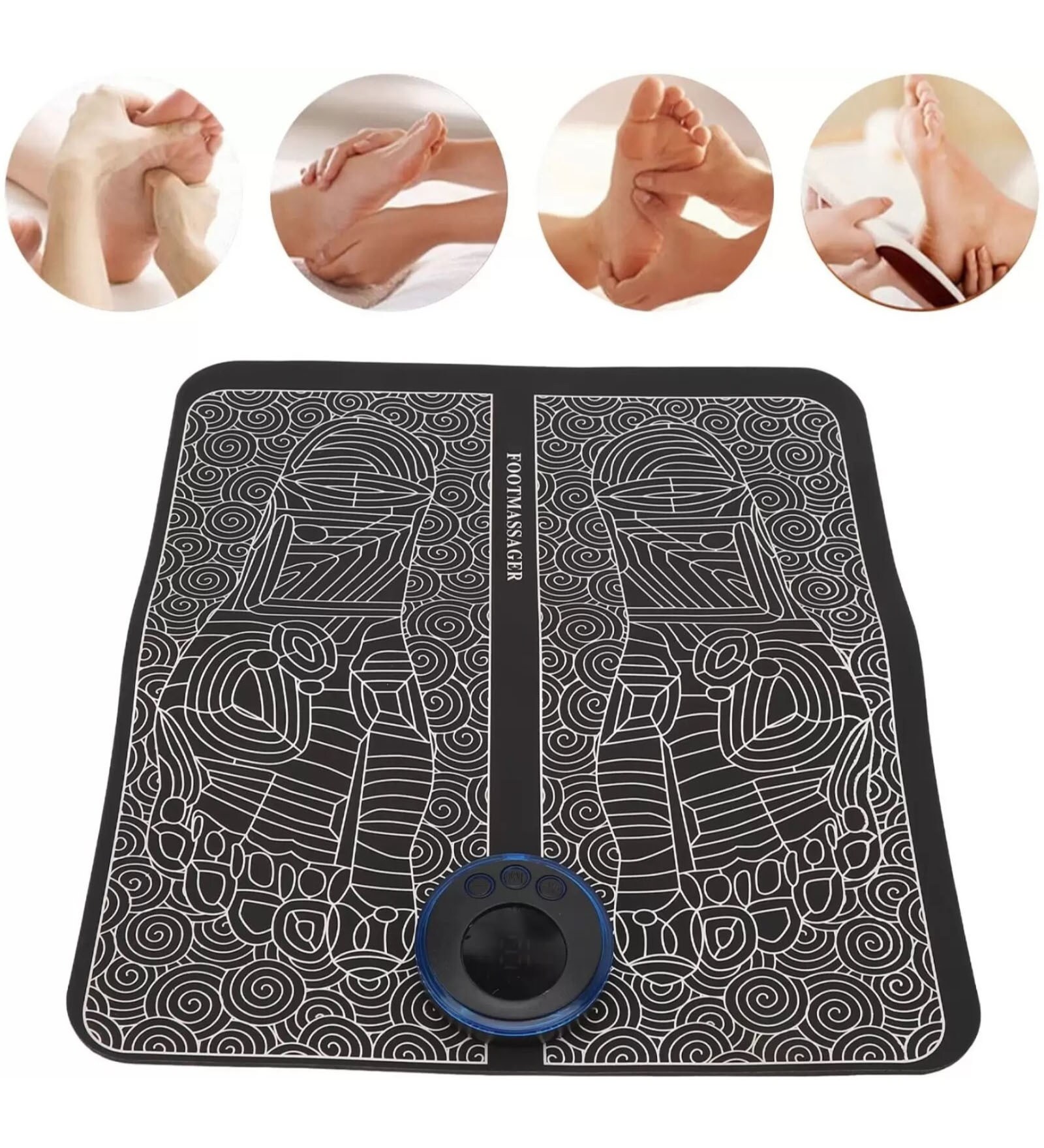 Foot Massager Pain Relief,Wireless Electric EMS Massage Machine Mat