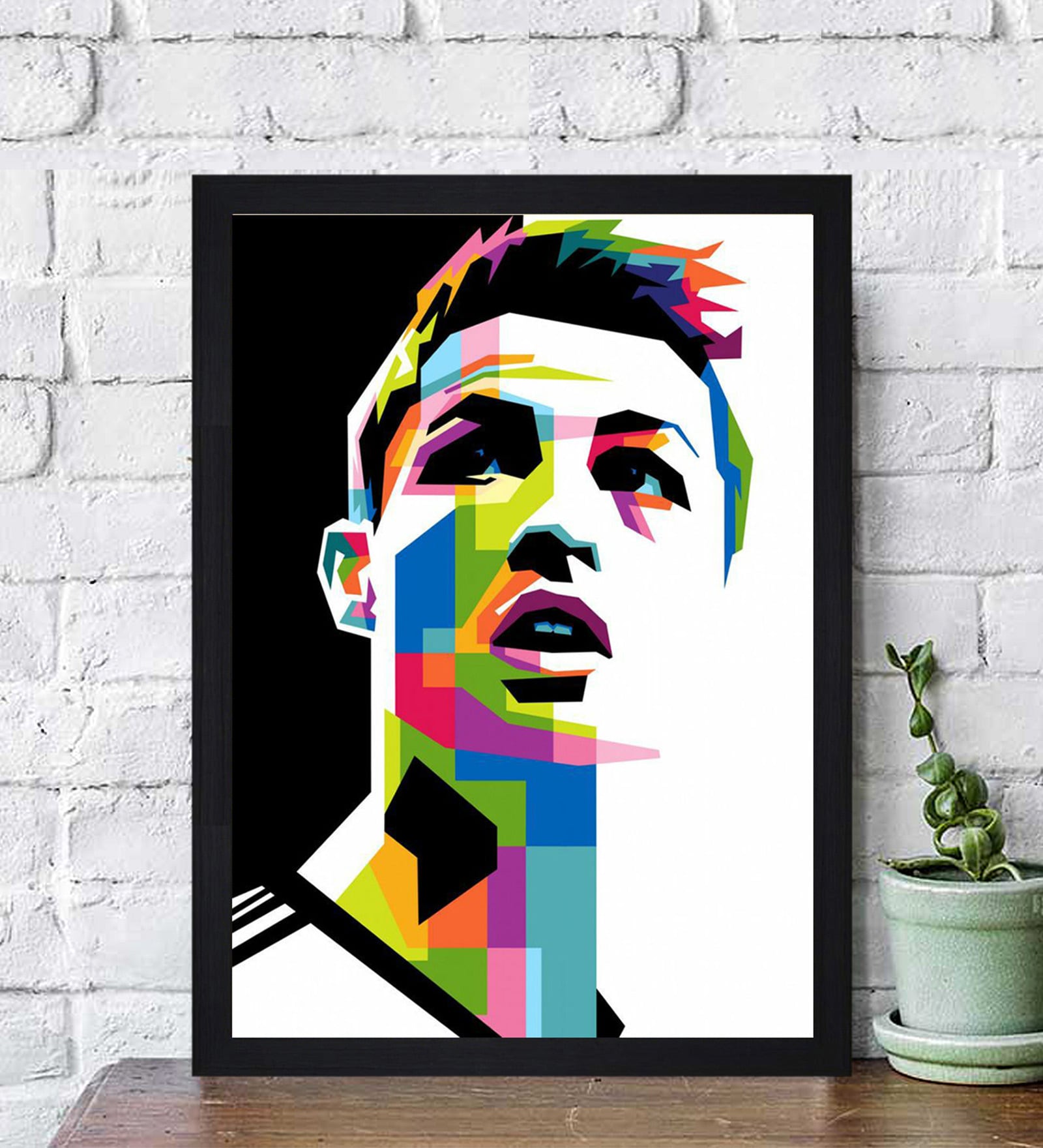 Contemporary Blue Wood Framed People and Places Art Print