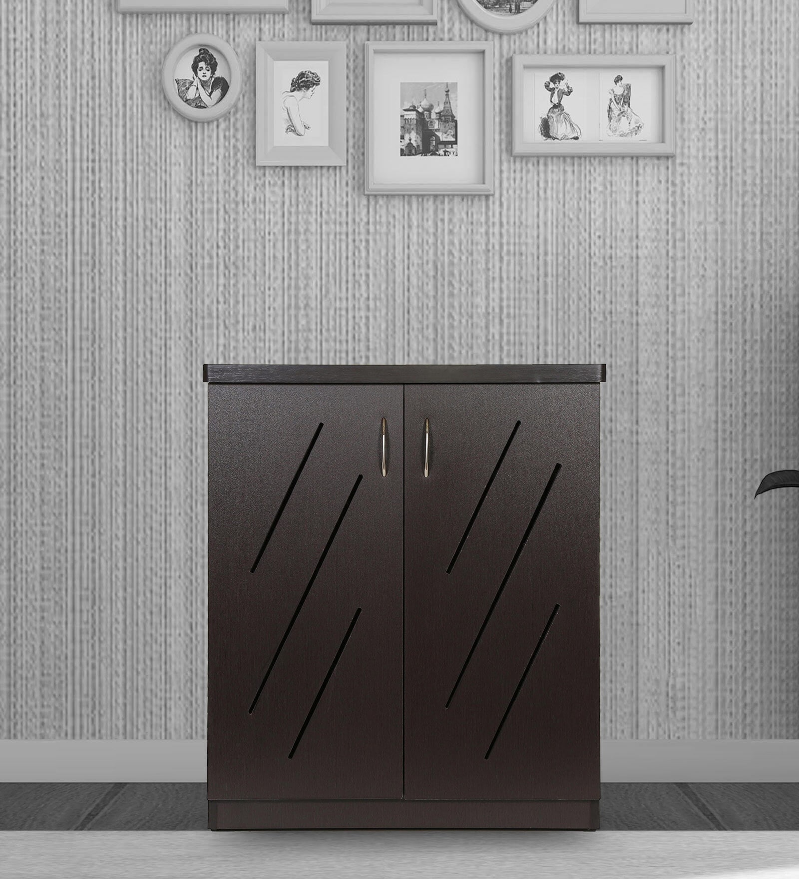 Footworks Shoe Cabinet in Wenge Finish
