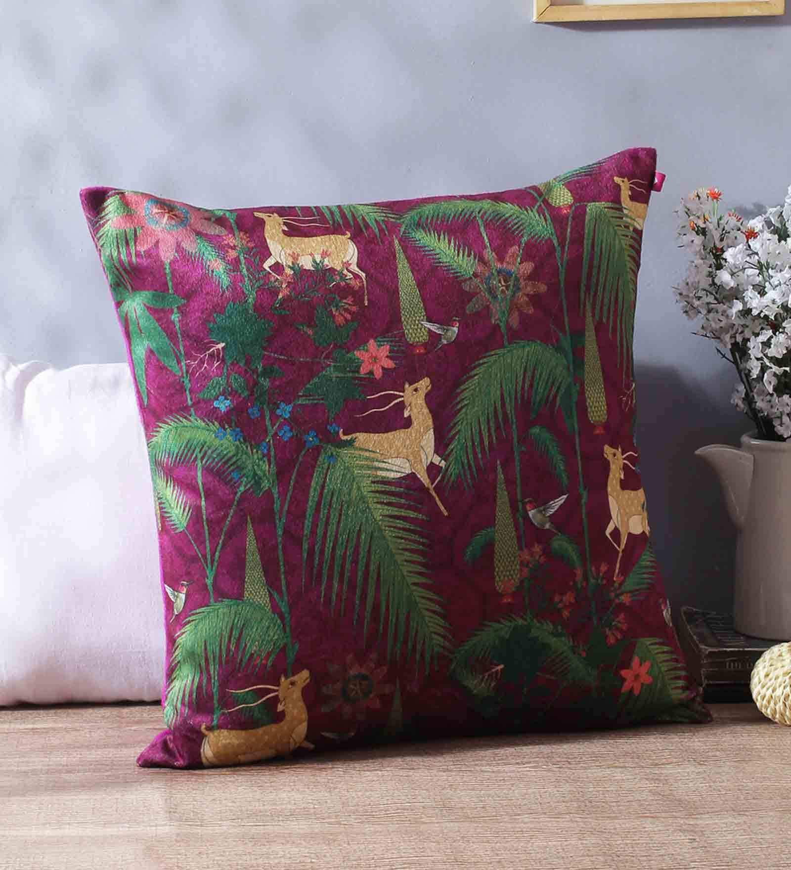 Forest Fetish Velvet 16x16 Inch Cushion Cover
by India Circus