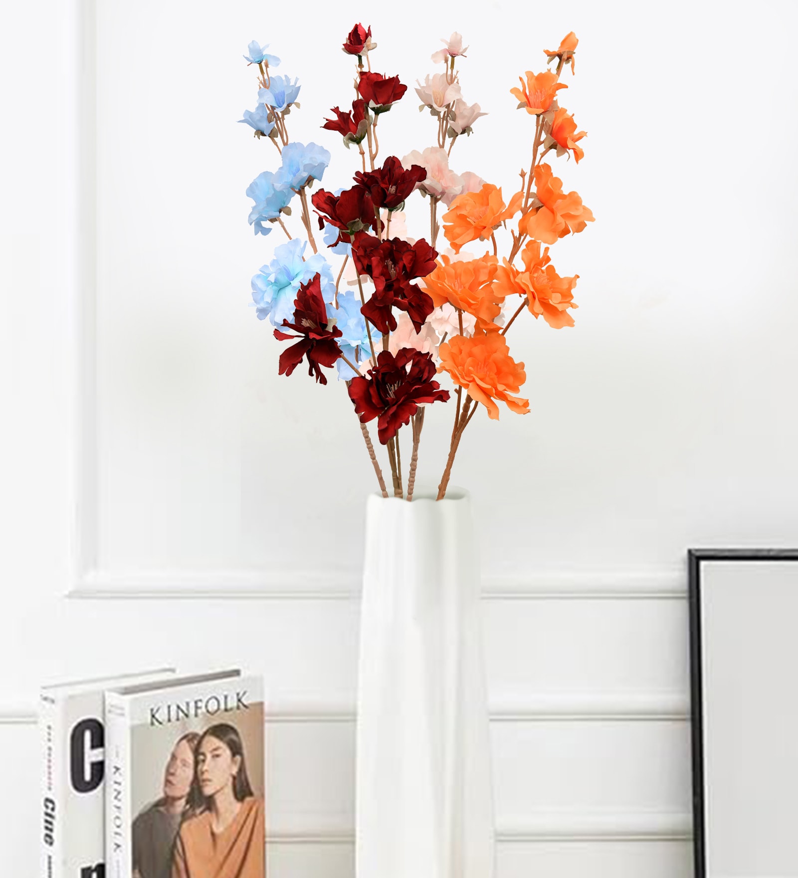 Set Of 2 Multicolor Plastic 2 Stems Forsythia Artificial Flowers