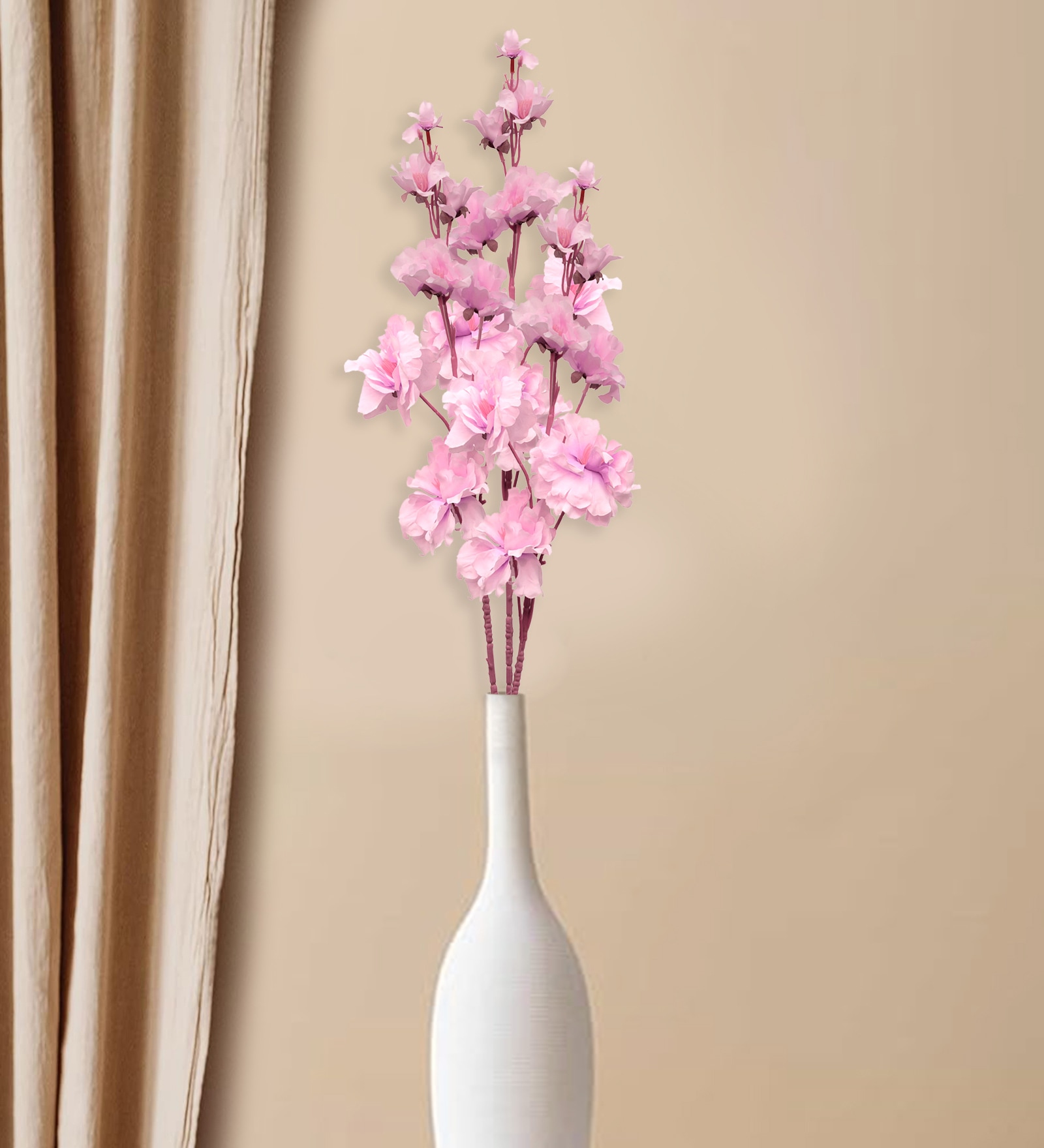 Set Of 2 Pink Plastic 2 Stems Forsythia Artificial Flowers