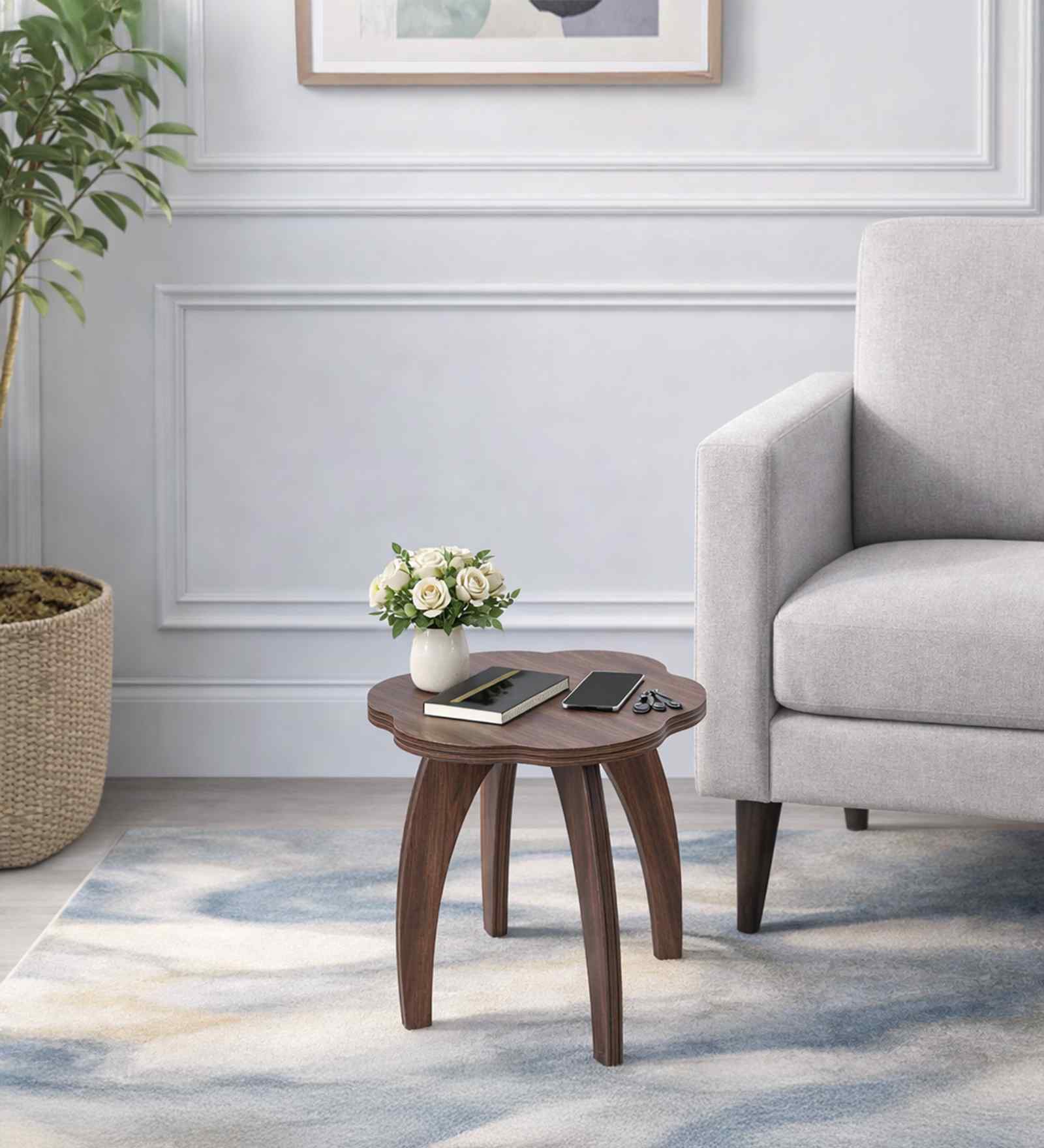 Eldrin End Table in Brown Finish