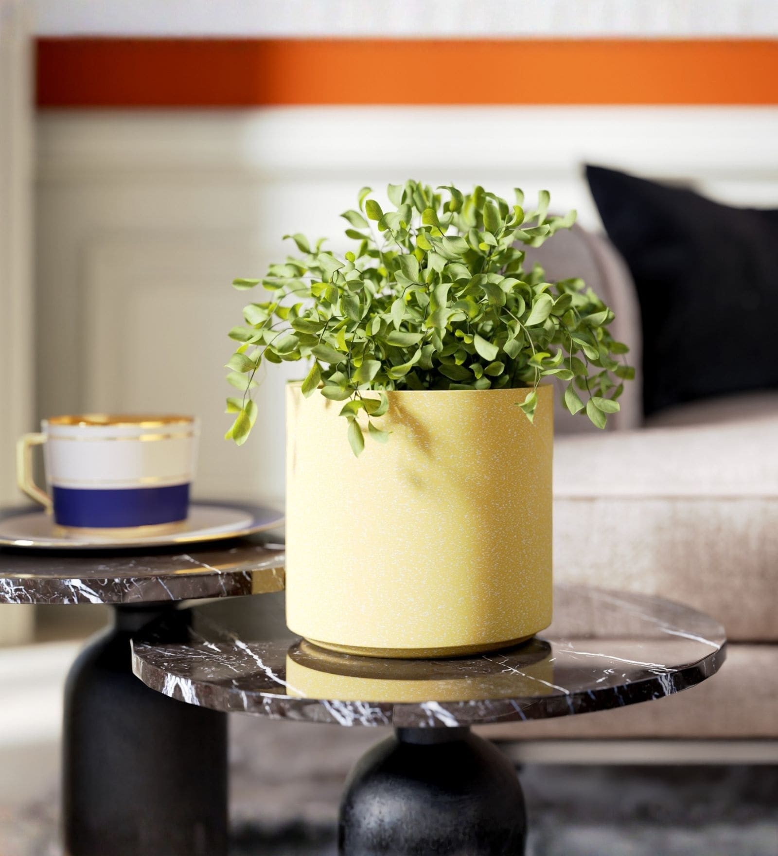 Beige German Polymer Round Planter Cilin 10 Inch