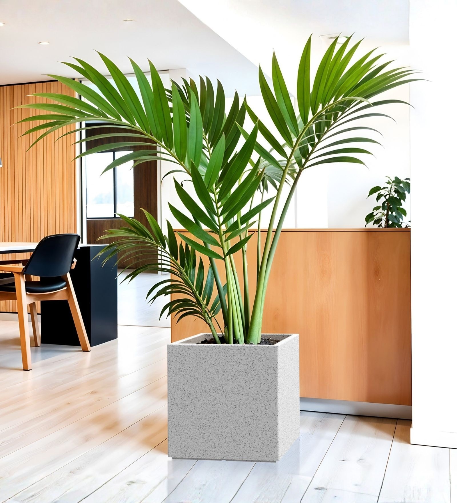 Marble White German Polymer Square Planter Cubo 17 Inch