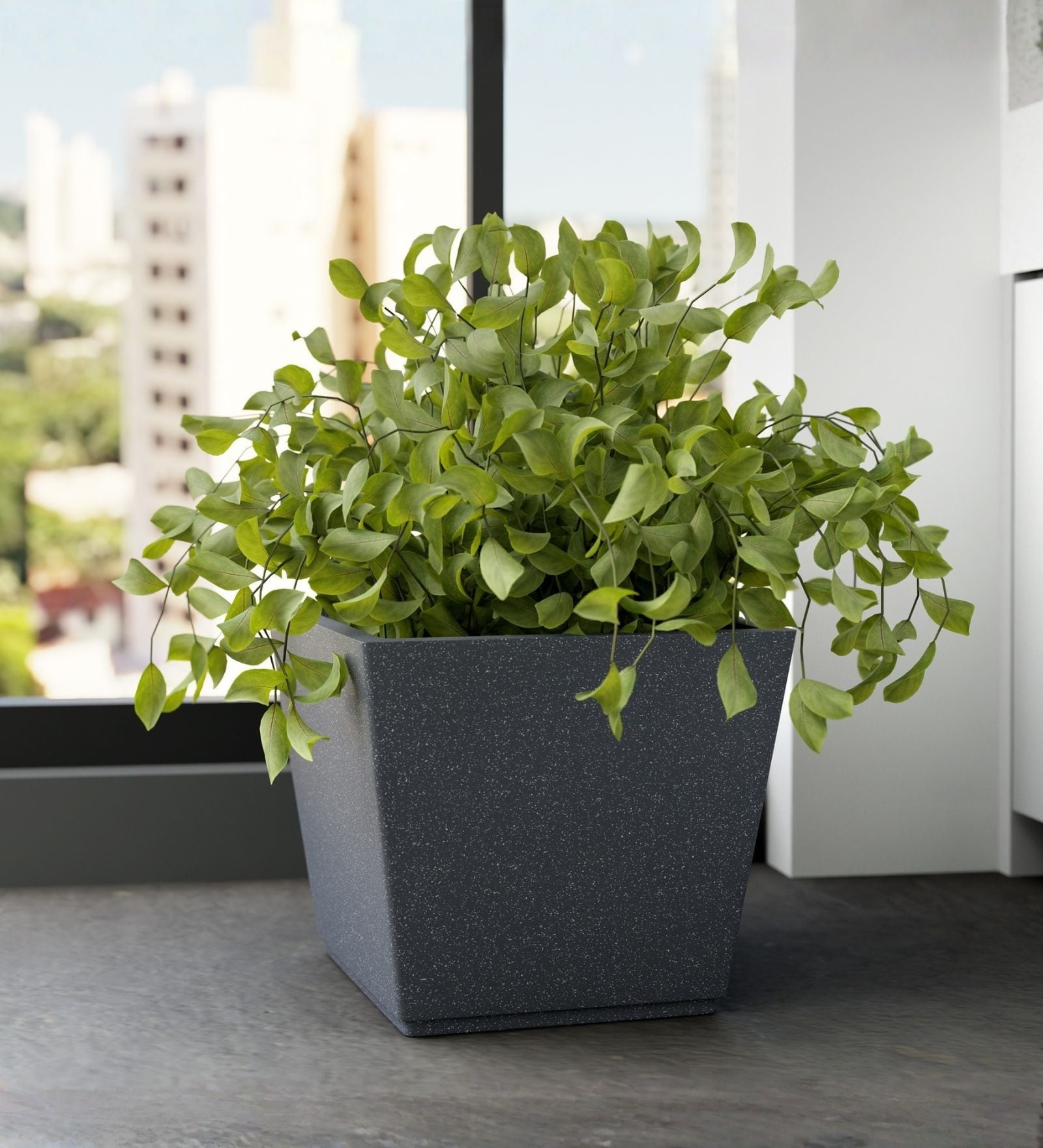 Grey German Polymer Square Planter Gk 16 Inch