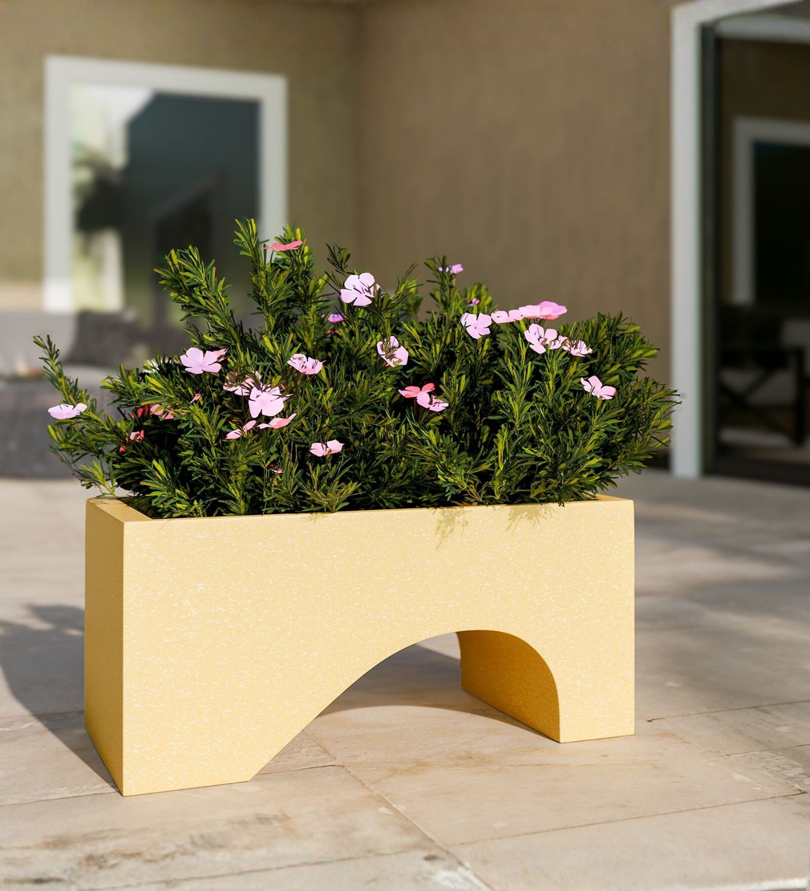 Beige German Polymer Rectangular Planter Uctr 24 Inch
