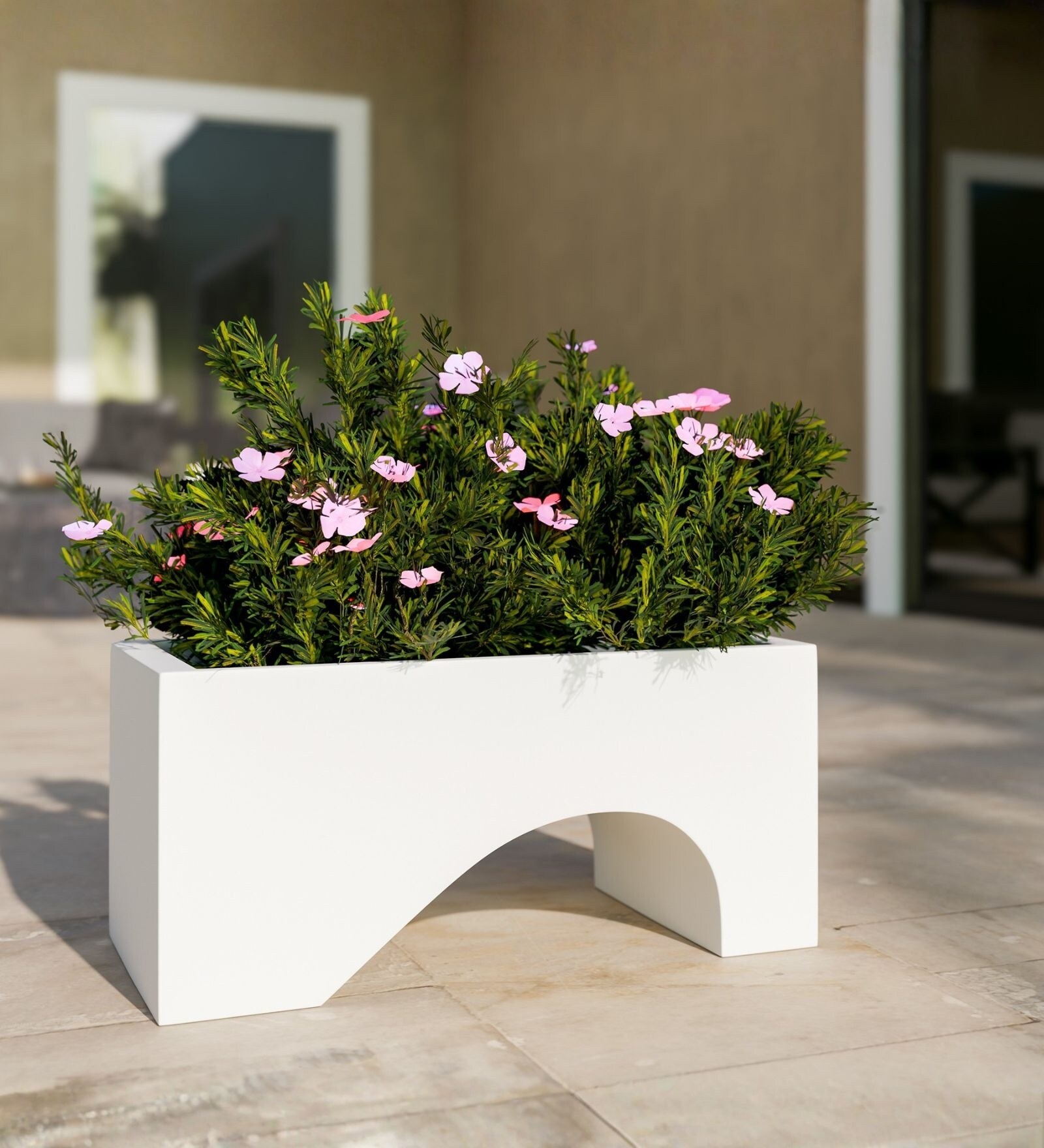 White German Polymer Rectangular Planter Uctr 24 Inch