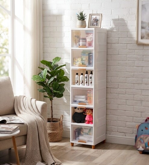 White Foldable Cabinet With Sliding Door Step 6 ( Transparent Door )