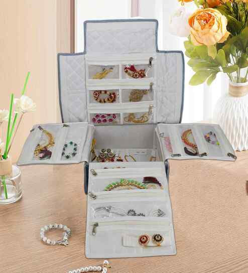 Grey Foldable Wedding Necklace Wardrobe Organizer