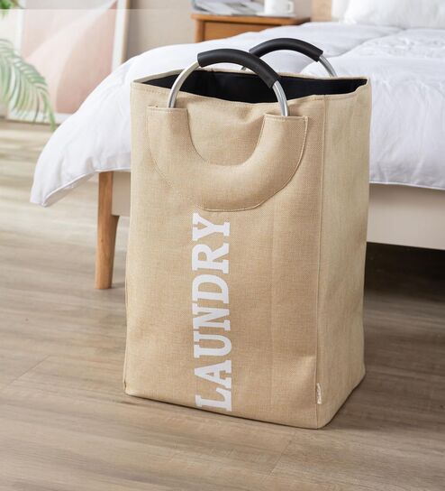 Beige Folding Laundry Bag 40 LTR
