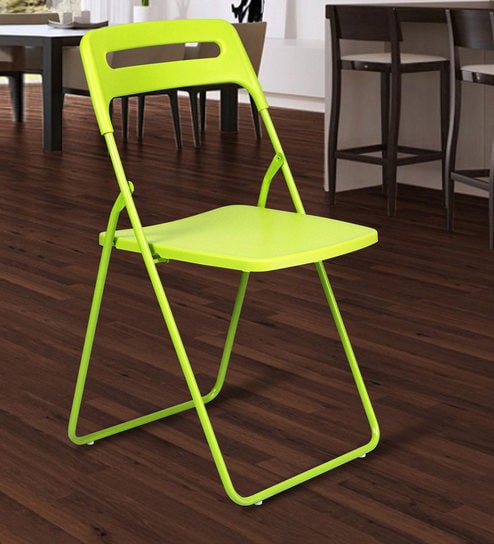 Buy Folding Metal Chair In Olive Green Colour By Story Home Online