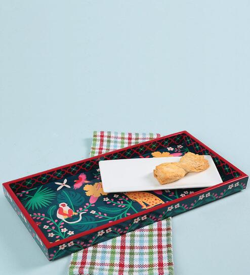Forest Animal MDF Tray In Green