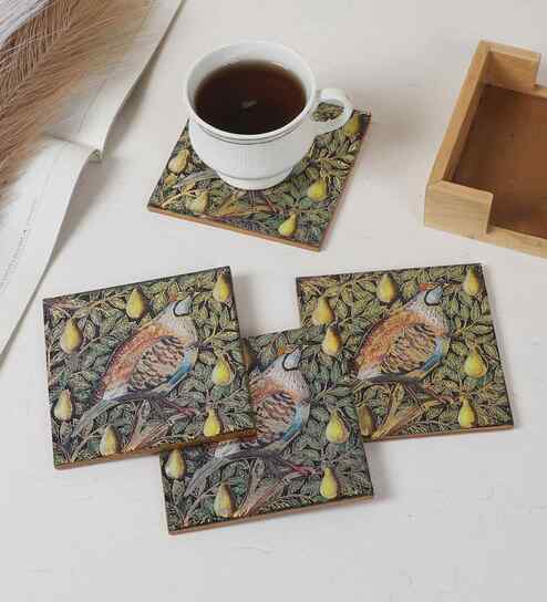 Forest Melody Coaster with Stand (Set of 4)