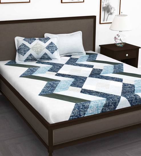 Buy Forever 100 Cotton 210tc King Size Bedsheet With 2 Pillow