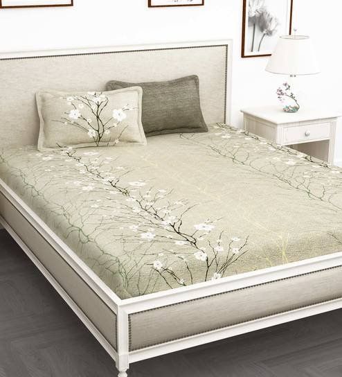 Buy Forever 100 Cotton 210tc King Size Bedsheet With 2 Pillow