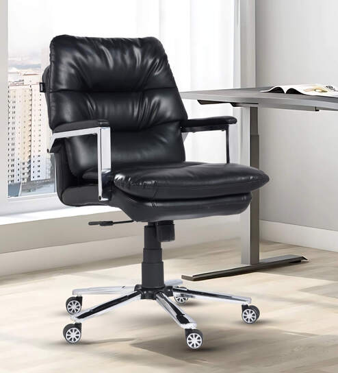 Fortuna Mini Leatherette Executive Chair In Black Colour