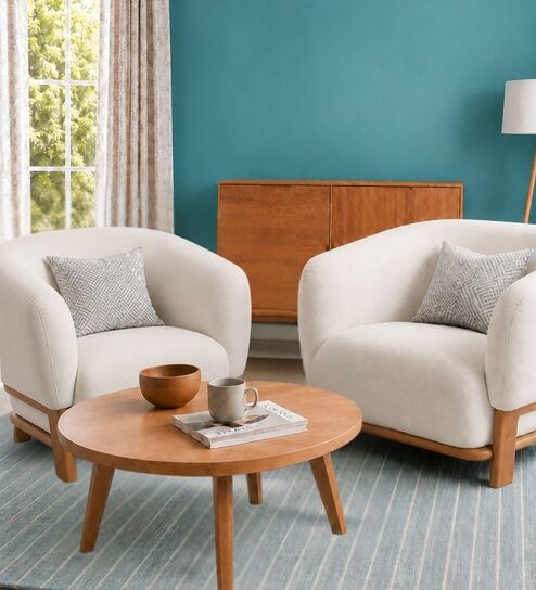 Forum  Beige Suede Upholstery 1+1 Seater Sofa Set