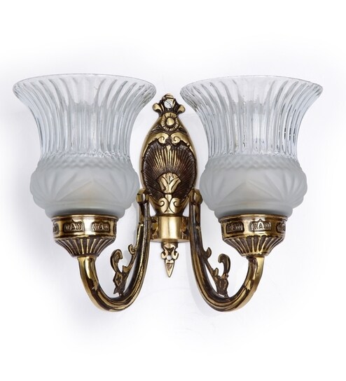 Fos Lighting Brass Upward Double Wall Light by Fos Lighting