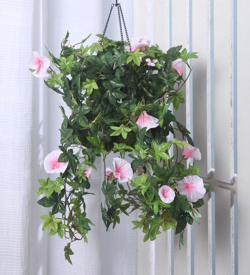 Buy Fourwalls Pink Synthetic Tall Morning Glory Hanging ...