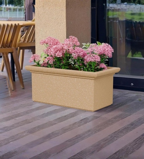 Beige German Polymer Rectangular Planter Bt 26 Inch-image-38