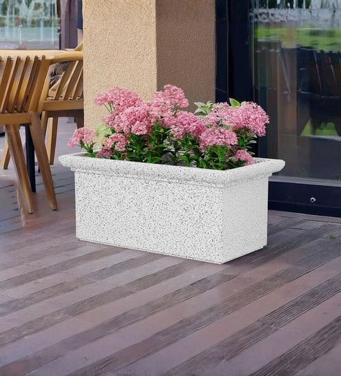 Marble White German Polymer Rectangular Planter Bt 26 Inch-image-37