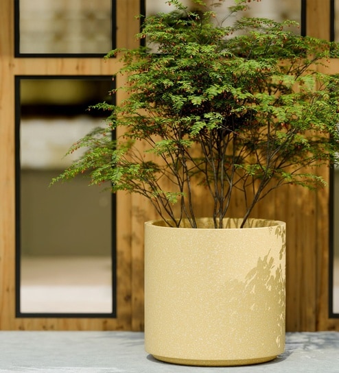 Beige German Polymer Round Planter Cilin 20 Inch-image-32