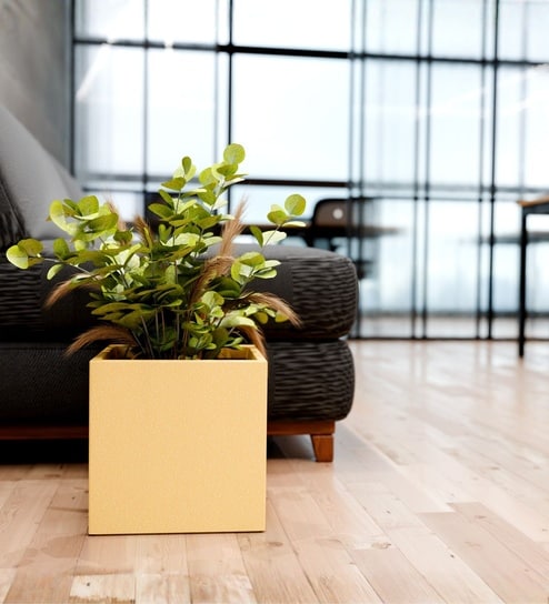 yuccabe italia Beige German Polymer Square Planter Cubo 12 Inch-picture-38