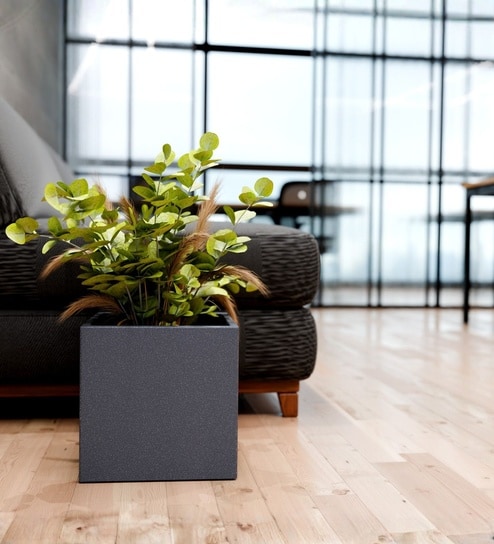 Grey German Polymer Square Planter Cubo 12 Inch-image-28