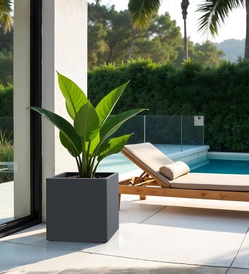 yuccabe italia Grey German Polymer Square Planter Cubo 20 Inch-picture-39