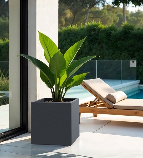 yuccabe italia Grey German Polymer Square Planter Cubo 24 Inch-picture-34