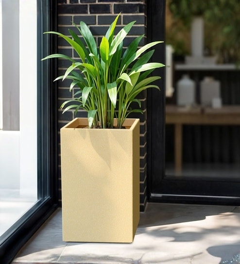 yuccabe italia Beige German Polymer Square Planter Cubo Tall 30 Inch-picture-38