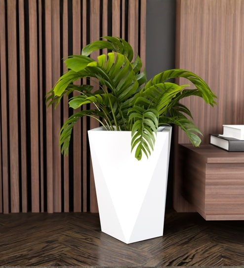 yuccabe italia White German Polymer Diamond Shape Planter Dmd 18 Inch-picture-23