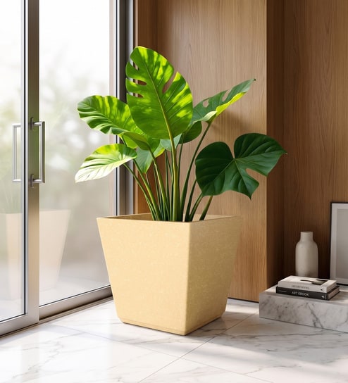 yuccabe italia Beige German Polymer Square Planter Gk 16 Inch-picture-33