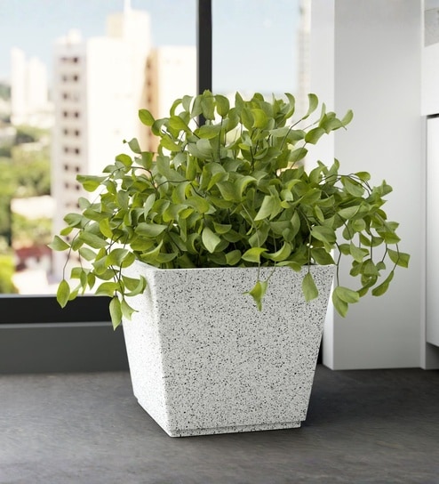 Marble White German Polymer Square Planter Gk 16 Inch-image-32