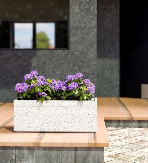 yuccabe italia Marble White German Polymer Rectangular Planter Gt 10 Inch-picture-15