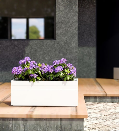 yuccabe italia White German Polymer Rectangular Planter Gt 10 Inch-picture-21